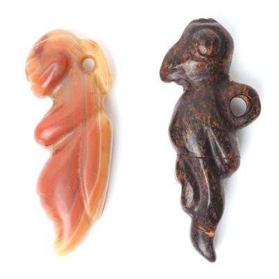 Two Chinese Stone Zoomorphic Stone Pendants