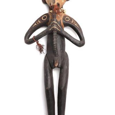 Exotic Chambri Peoples Carved Wood Flute or Wusear Ancestor, PNG Sepik 20th c.