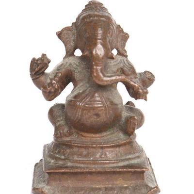 Indian Bronze Ganesh Miniature, 16th-17th c.
