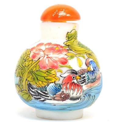 Chinese Miniature Glass Painted Snuff Bottle