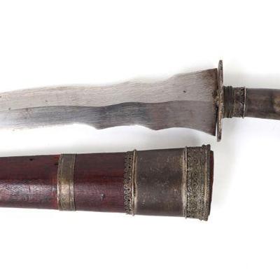 Philippines Moro "Gunong" Dagger w/ Scabbard