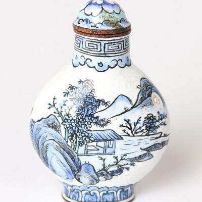 Chinese Enameled Metal Snuff Bottle