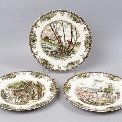 3 Johnson Bros. "The Friendly Village" Plates