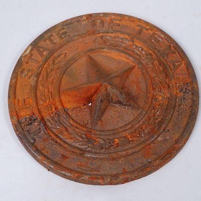 Cast Iron State of Texas Seal Wall Plaque