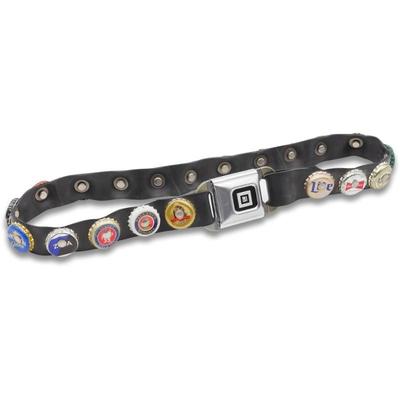 Vintage GM HandMade Belt Seatbelt Buckle And Beer Bottlecaps