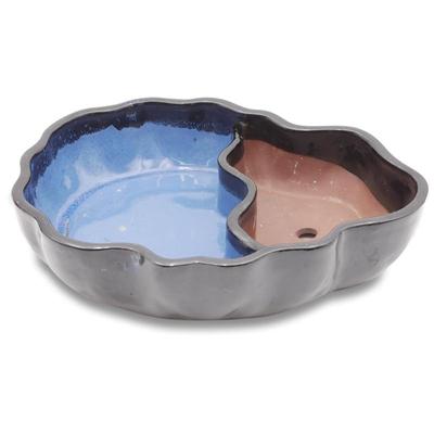 Bonsai Glazed "Land & Sea" Ceramic Pot