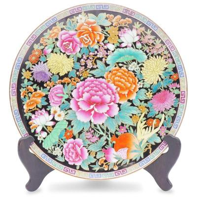 Floral Chinese Gilt Cloisonne Decorative Plate