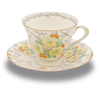 Vintage Plant Tuscan China Tea Cup & Saucer