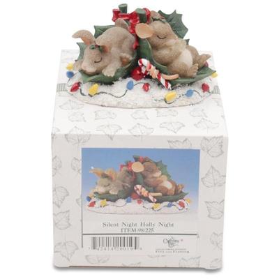 Fitz & Floyd Charming Tails "Silent Night Holly Night" Christmas Figurine