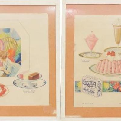 Set Of 2 Vintage Framed Jell-O Advertising Posters