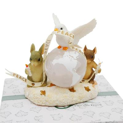 Fitz & Floyd Charming Tails "Building A Snowbunny" Christmas Figurine