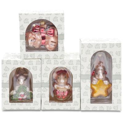 Lot Of 4 Fitz & Floyd Charming Tails Christmas Ornaments