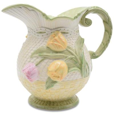 Tammany Devine 2000 Demdaco Textured Floral Ceramic Pitcher