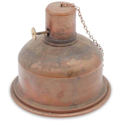 Antique City Metal N.Y.C. Copper Oil Lamp With Simplex Burner