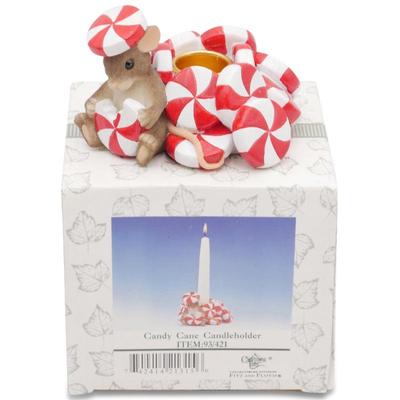 Fitz & Floyd Charming Tails "Candy Cane Candleholder" Christmas Figurine