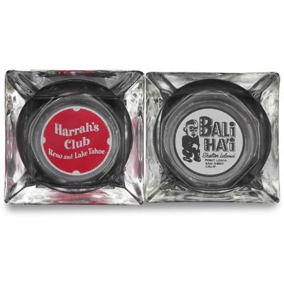 Lot Of 2 Glass Casino Ashtrays