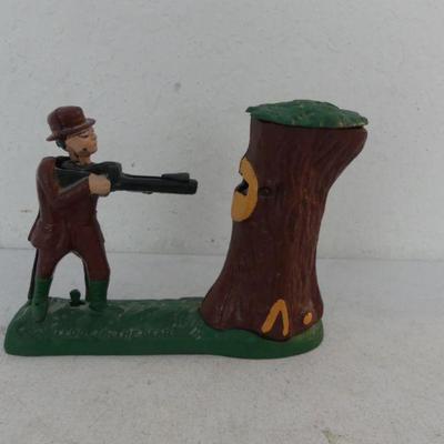 Vintage Cast Iron "Teddy and the Bear" Mechanical Bank