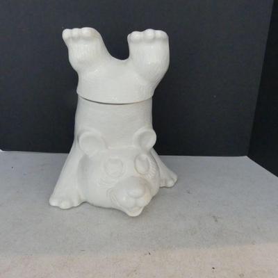 Vintage McCoy Upside Down Bear Cookie Jar #210 - White - 12"