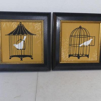 Framed Vintage Raschella Collection Inc. "Birdcage Silhouette" I & 2 - 23" Square Each