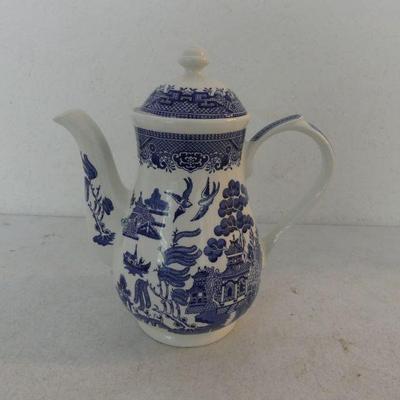 Vintage Churchill England "Willow Blue (Georgian Shape)" 5-Cup Coffe Pot with Lid