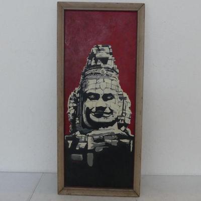 Signed/Framed Painting (Possibly Bayon-Angkor Wat) by B. Seltzer - 14" x 32"
