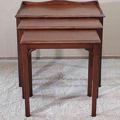 Vintage Wood Nesting Tables (Set Of 3)
