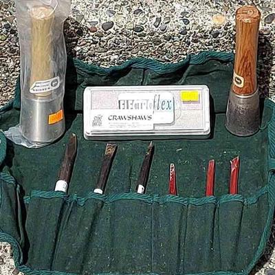 Stone Working Tools * Crawshaw's Electro-Flex * Carving Tools In Canvas Wrap
