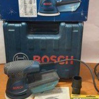 Bosch 5 inch Variable Speed Palm Orbit Sander with 3 Extra Packs of Sandpaper
