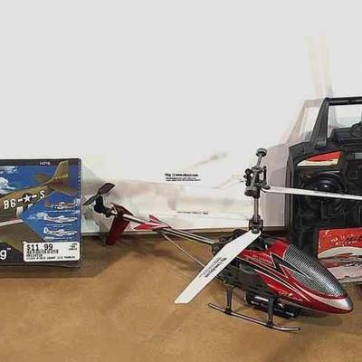 Yiboo Remote Control Helicopter & P-51D Mustang Plastic Model Kit
