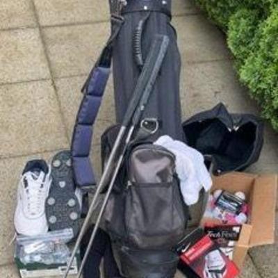 Golf Club Set with Nike Air Shoes, Balls, 2 Putters
