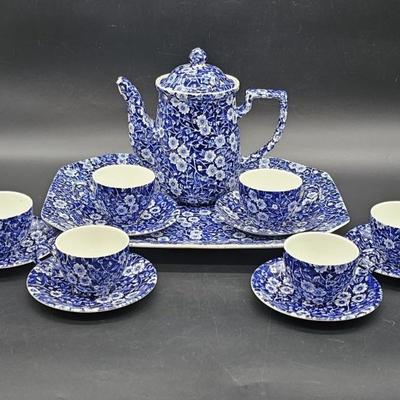 Burleigh Ironstone Vintage Blue & White Tea Set