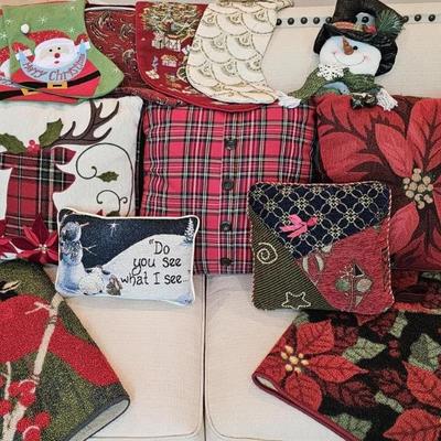 Christmas Throw Pillows, Rugs, Stockings, etc.