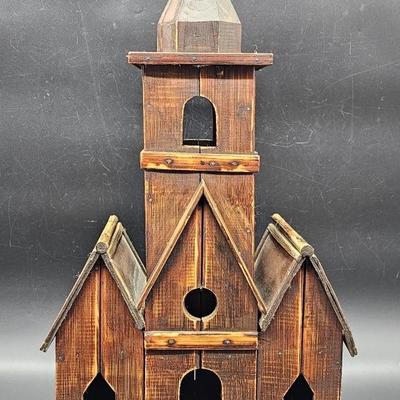Wooden Church Building is 19in Tall