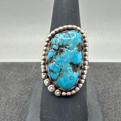 Navajo Sterling Silver w/ Turquoise Ring, Size 7