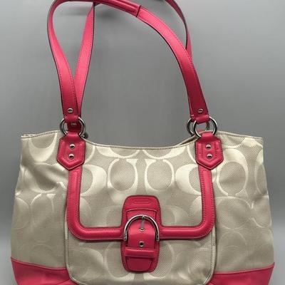 Coach Logo w/ Pink Buckle Hand Bag