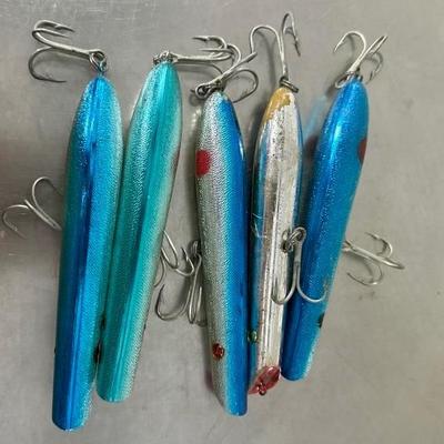 (5) Vintage Fishing Lures - 6.5in long