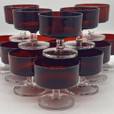(18) Ruby Red Luminarc Sherbets / Champagnes