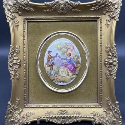 Victorian Courting Couple Print in This Gold Frame