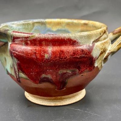 Signed Studio Pottery Pancake, Mixing Bowl Pitcher