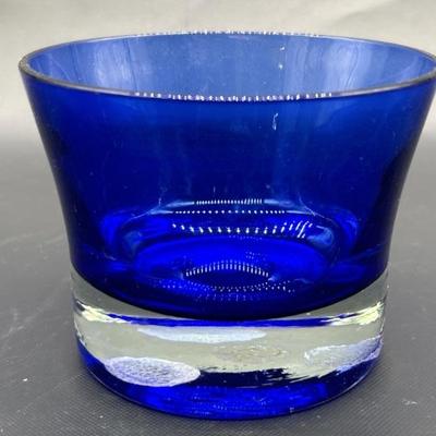 Cobalt Blue w/ Clear Foot Bowl / Candleholder