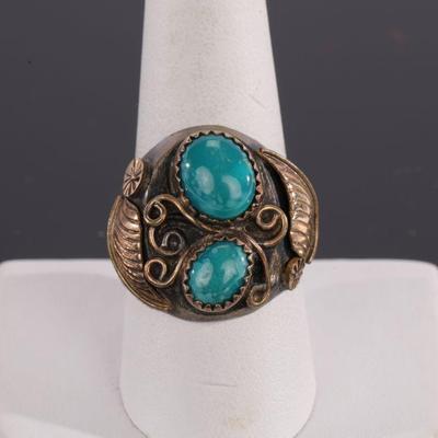 Native American sterling and turquoise ring