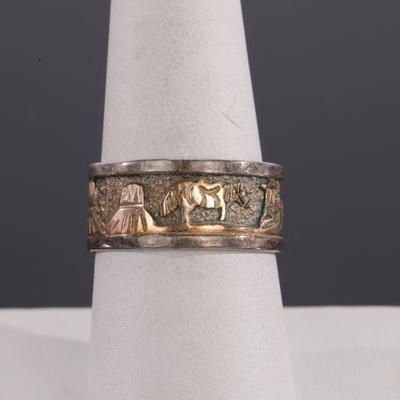 Native American signed sterling ring