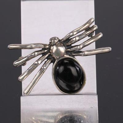 Sterling spider brooch