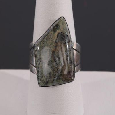 Ocean Jasper and sterling ring
