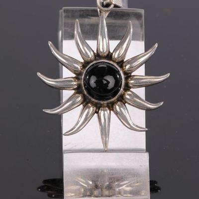 sterling and onyx pendant