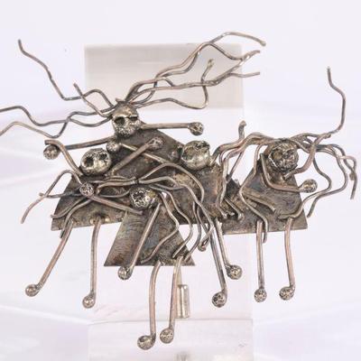 Jeff Storey Modernist sterling brooch