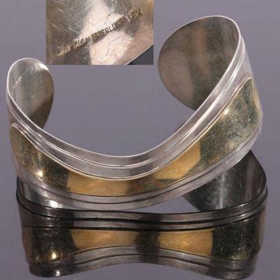 Cartier 18K gold and sterling cuff bracelet