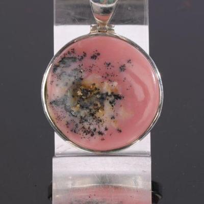 rhodonite and sterling pendant