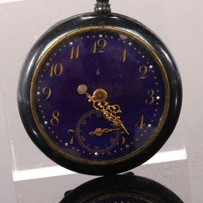 Guilloché enamel antique pocket watch
