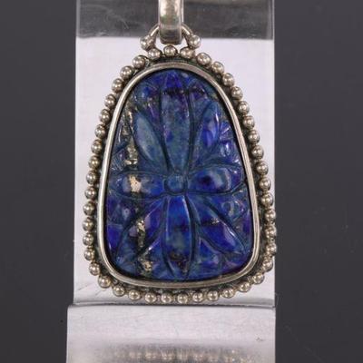 lapis lazuli and sterling pendant
